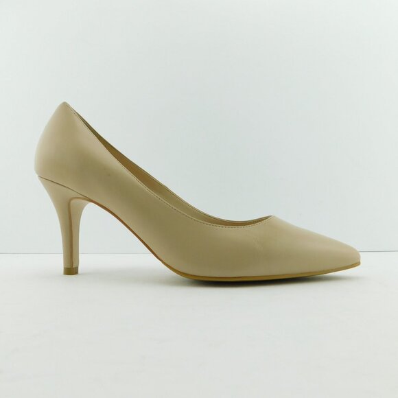 Unworn COLE HAAN Beige Nude Leather Classic Pump Heels 10 C Wide - Picture 2 of 7